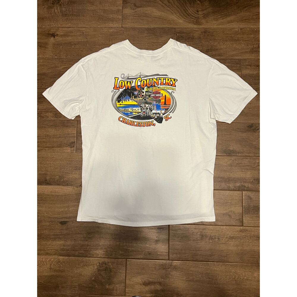 Harley Davidson Mens Size 2XL T-Shirt Low Country Charleston Double Sided USA